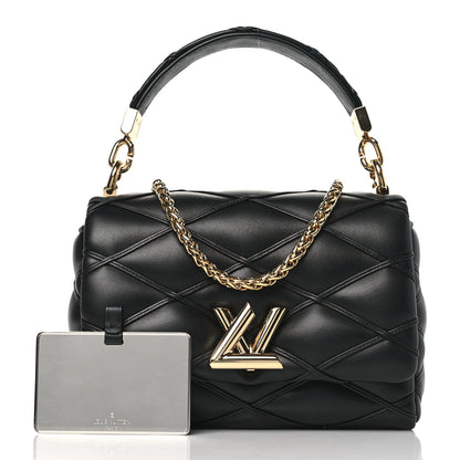 Louis Vuitton Lambskin Malletage GO-14 PM NM Black 2 of 9