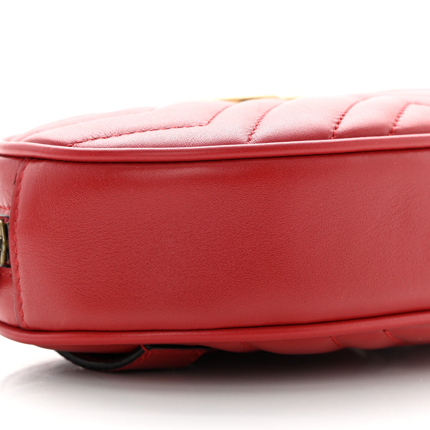 Gucci Calfskin Matelasse GG Marmont Belt Bag 95 38 Hibiscus Red 12 of 13