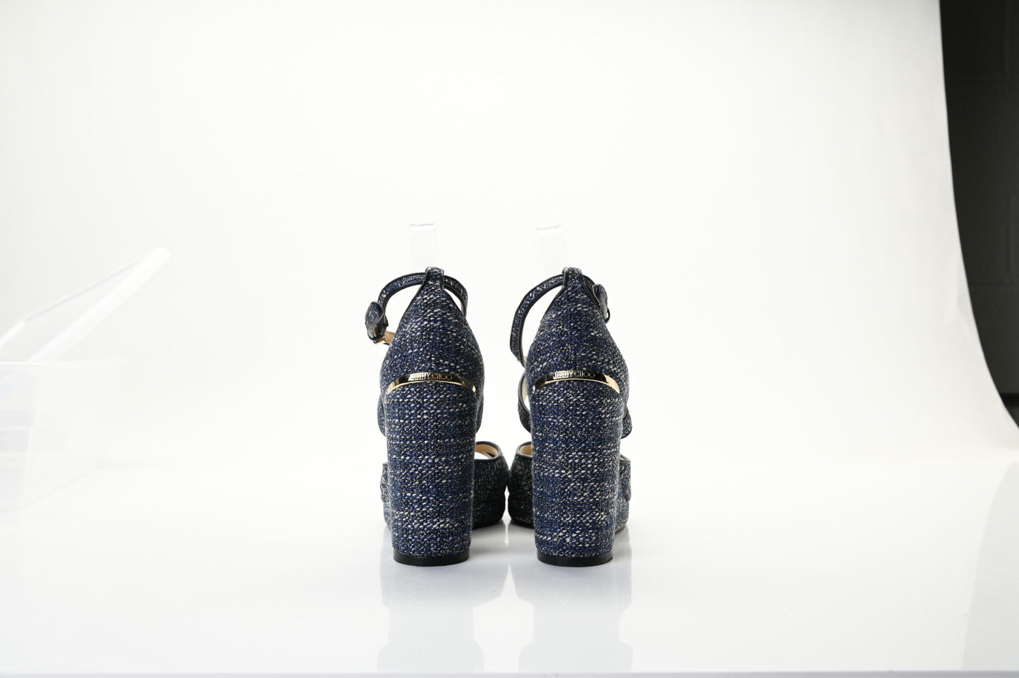 Tweed Alanah 105 Wedge Sandals 39.5 Blue