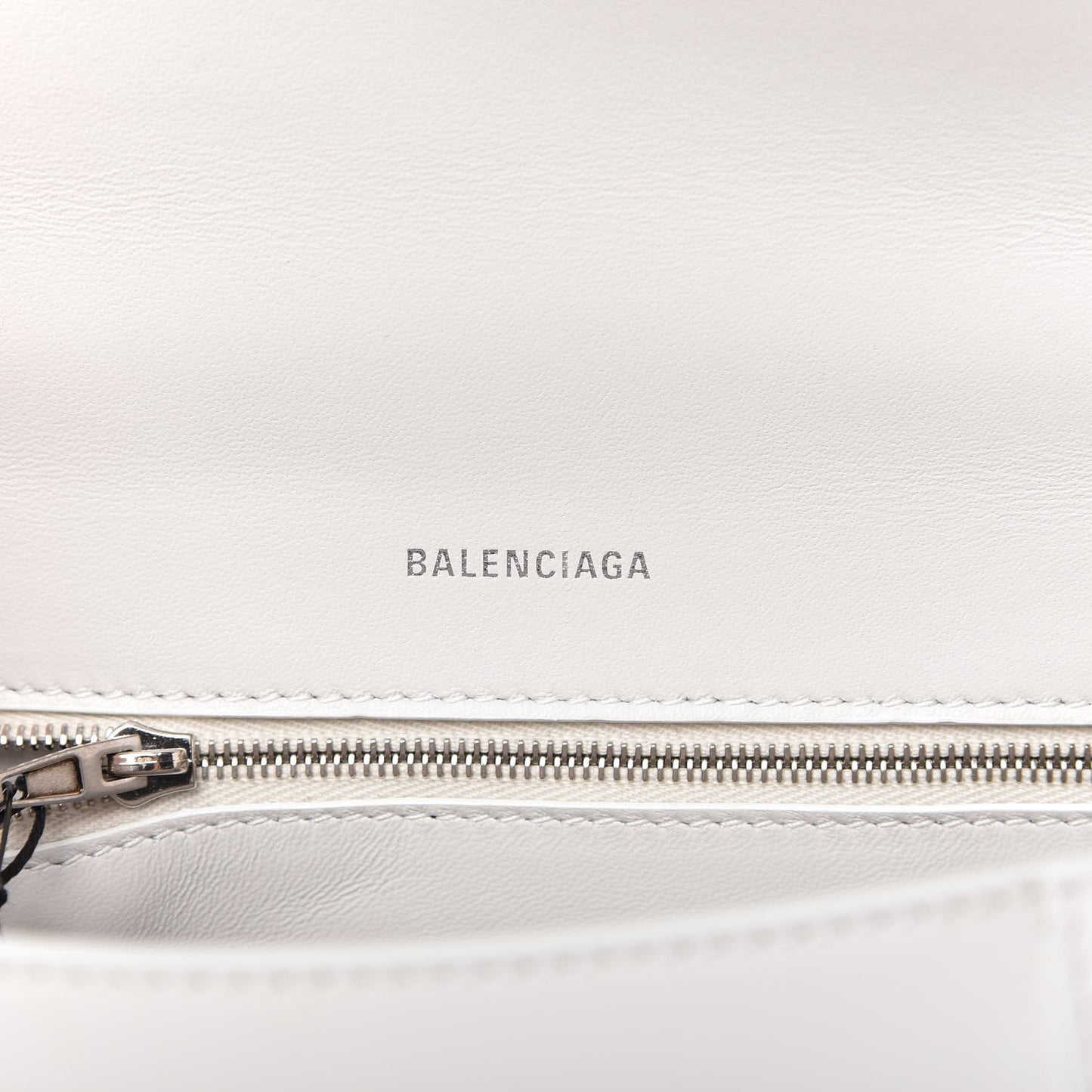 Shiny Box Calfskin Small Hourglass Top Handle Bag White