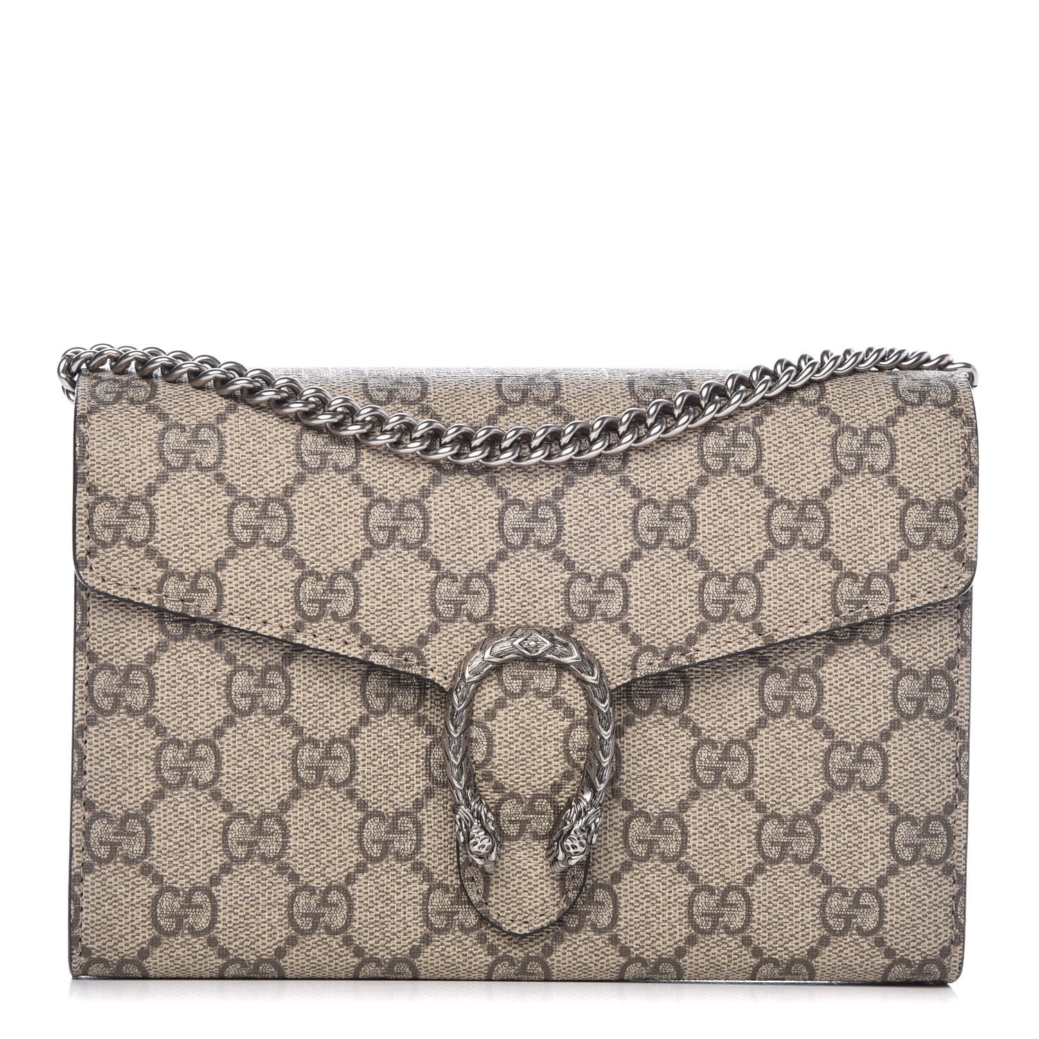 Gucci GG Supreme Monogram Mini Dionysus Chain Wallet Beige Black 1 of 7