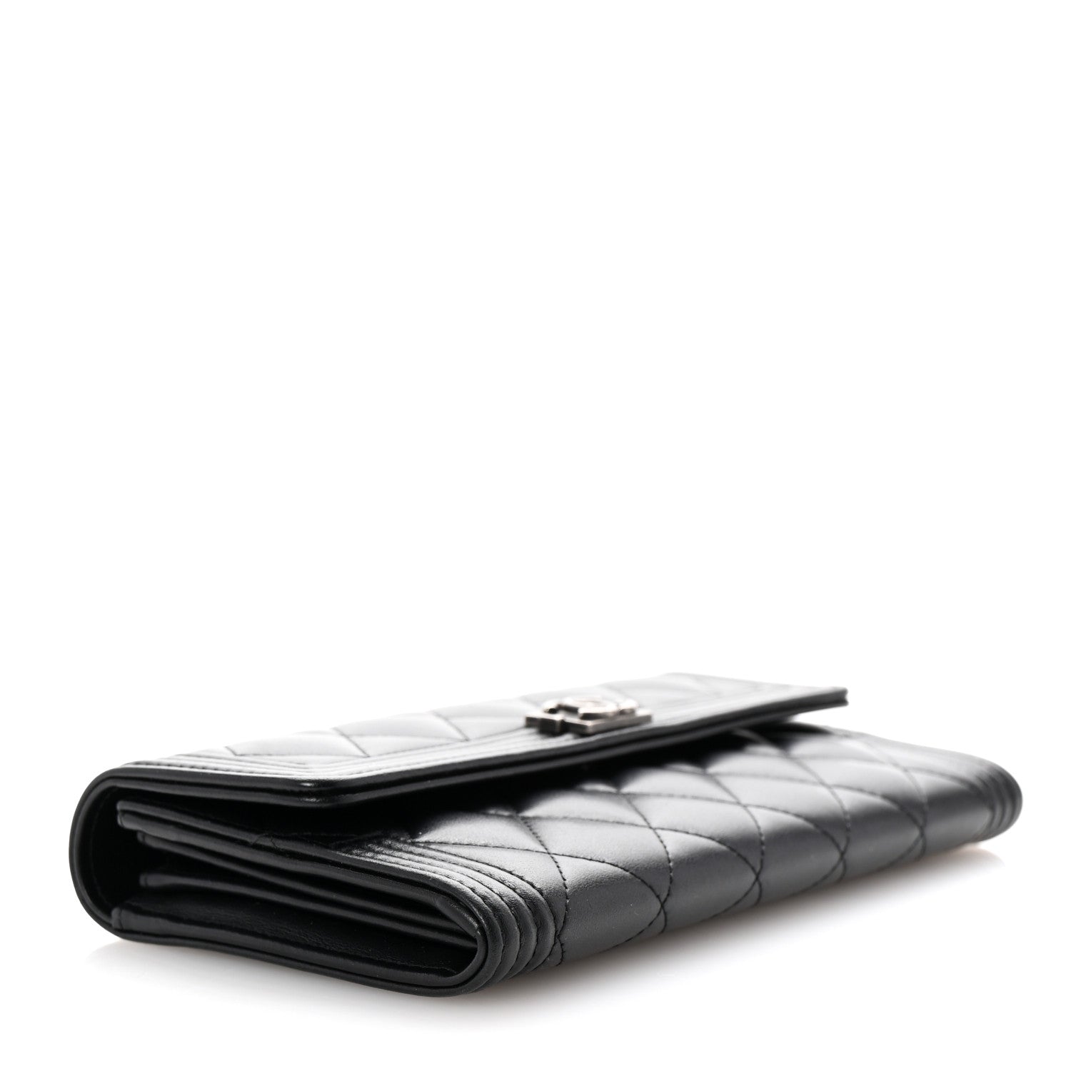 Chanel Caviar Quilted Large Boy Gusset Flap Wallet Black 4 of 8
