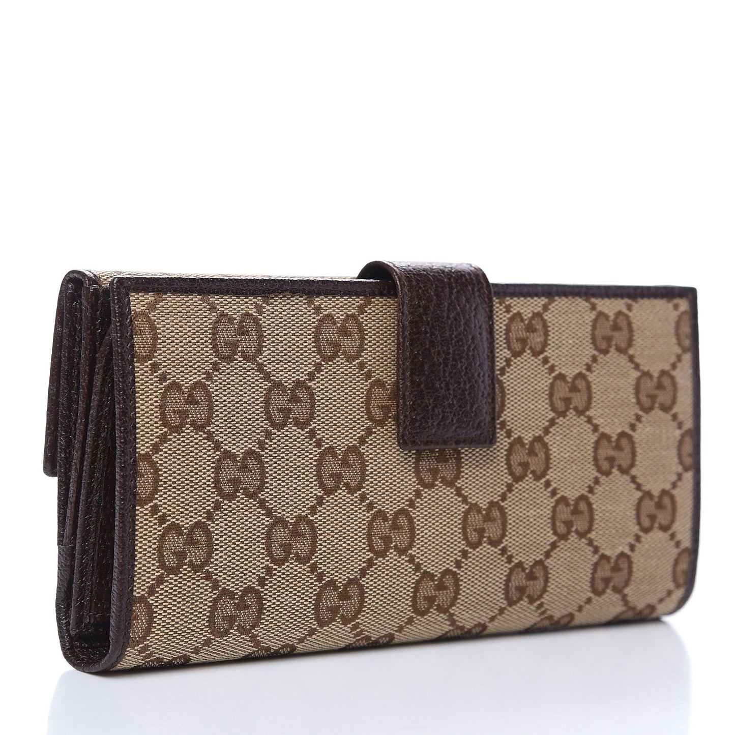 Monogram Metal Bar Continental Flap Wallet Beige Ebony Dark Brown