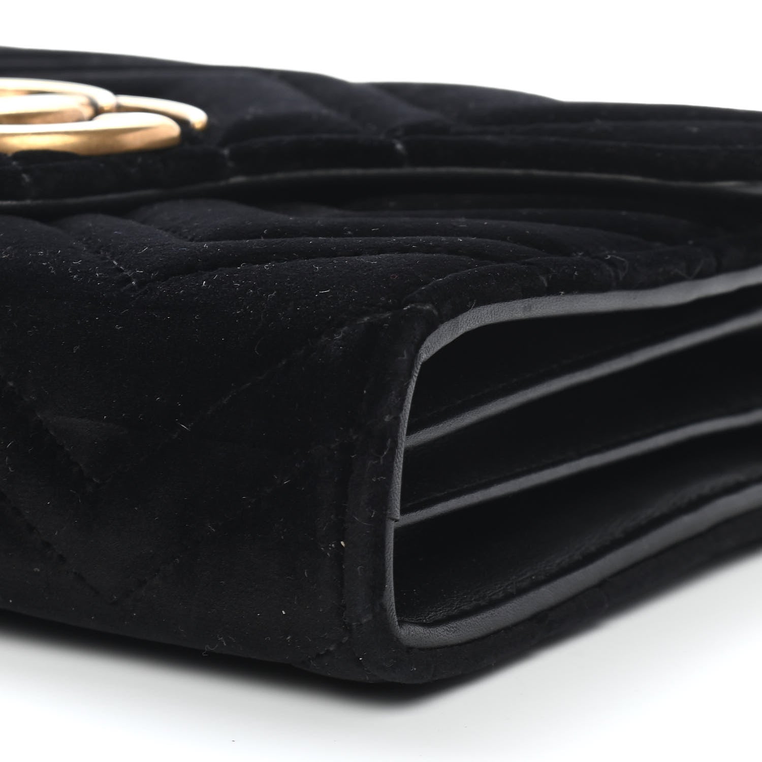 Gucci Velvet Matelasse GG Marmont Chain Wallet Black 9 of 9