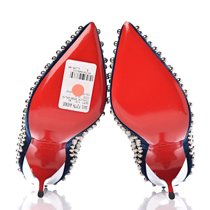 Christian Louboutin Velvet Specchio Billy 120 Spike Pumps 35.5 Silver Eclipse 5 of 8