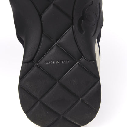 Chanel Stretch Fabric CC Sneakers 38 Black 6 of 8