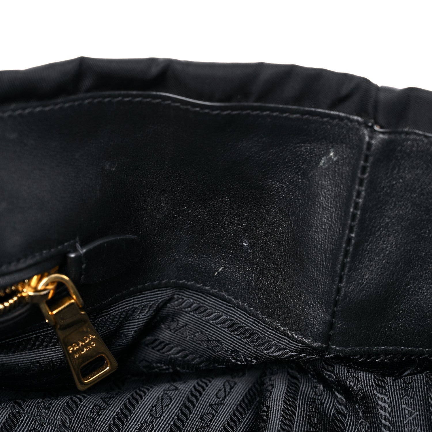 Prada Tessuto Nylon Soft Calfskin Shopping Satchel Black 12 of 23