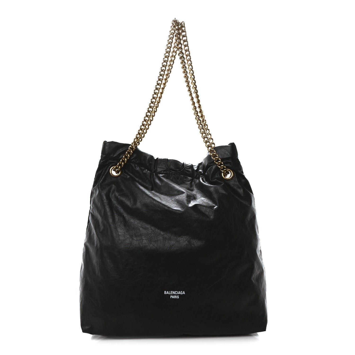 Balenciaga Crushed Calfskin Medium Crush Tote Bag Black 1 of 10