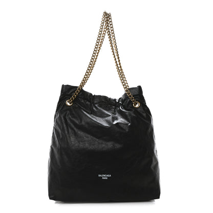Balenciaga Crushed Calfskin Medium Crush Tote Bag Black 1 of 10