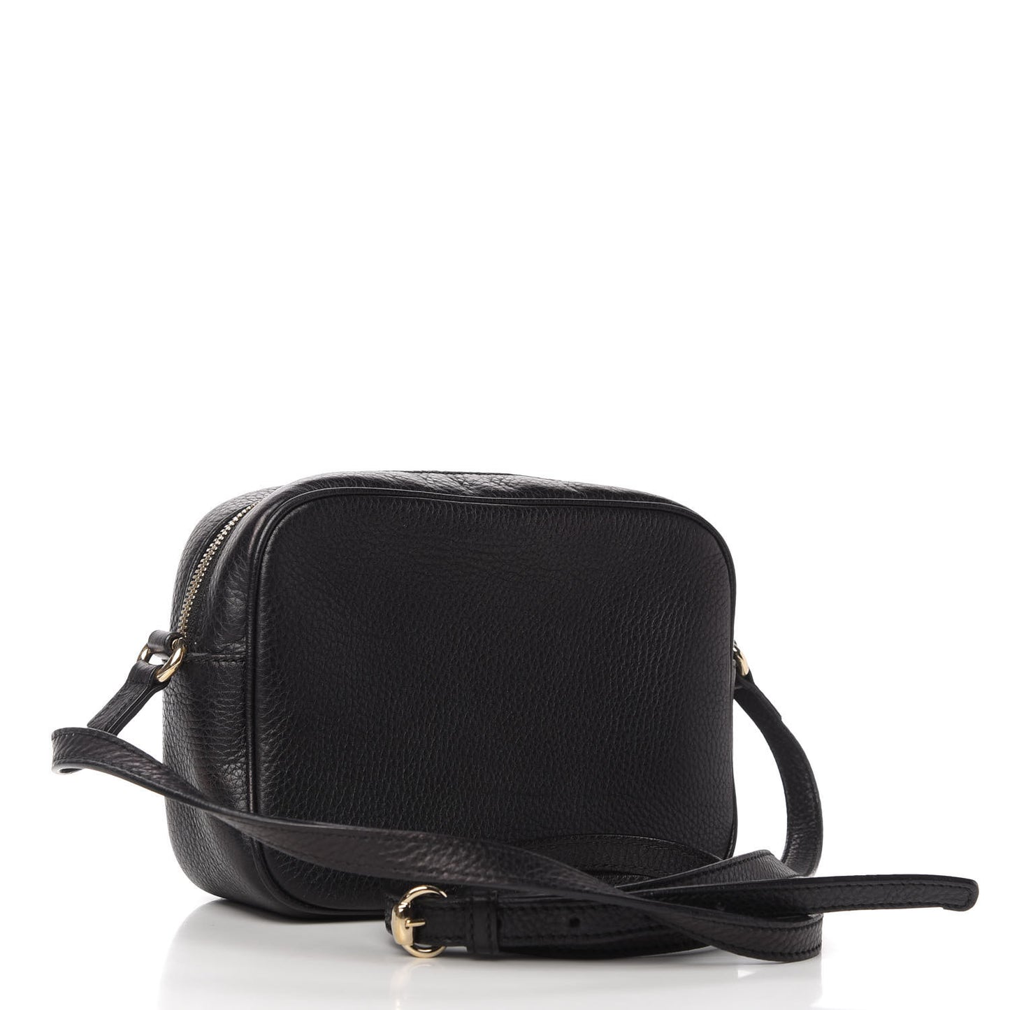 Pebbled Calfskin Small Soho Disco Bag Black