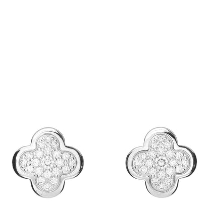 Van Cleef & Arpels 18K White Gold Diamond Pure Alhambra Earrings 1 of 4