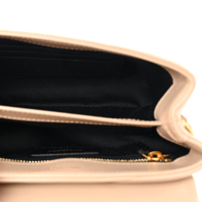 Saint Laurent Calfskin Y Quilted Monogram Toy Loulou Crossbody Bag Dark Beige 5 of 11