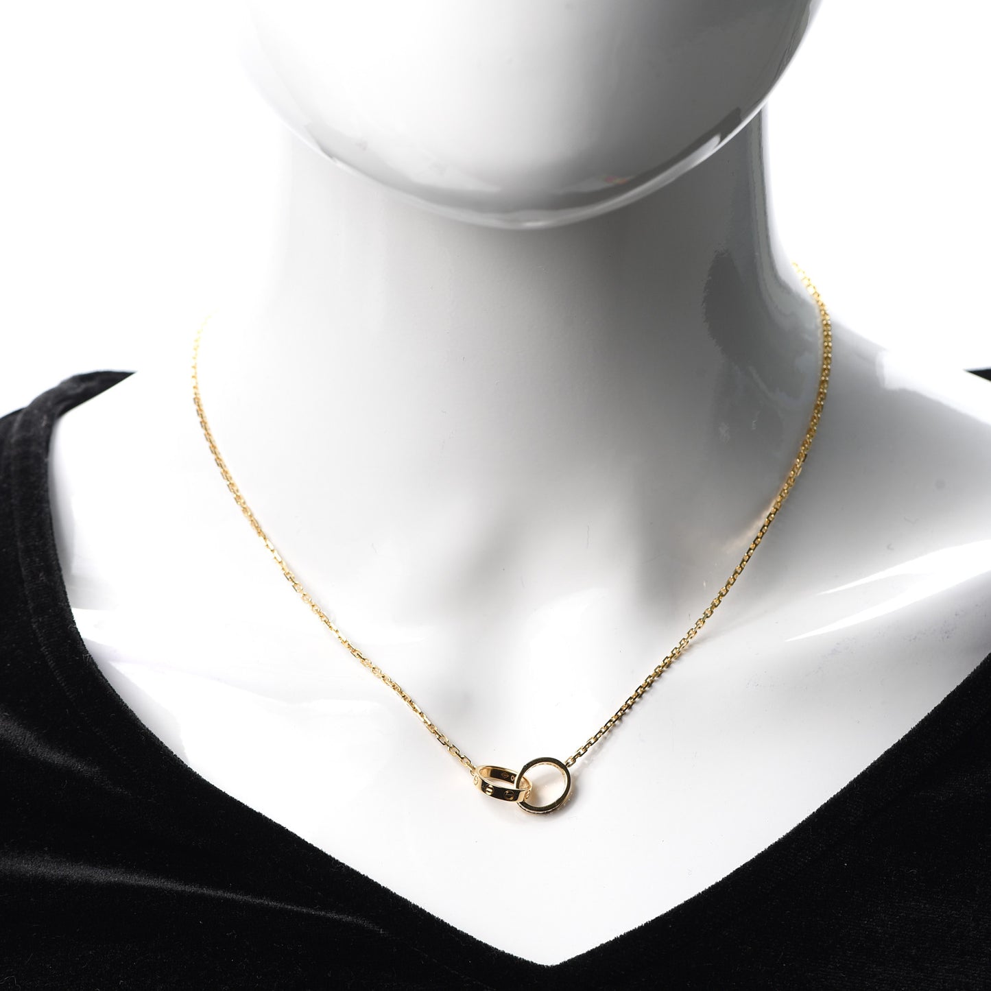 18K Yellow Gold Diamond Interlocking LOVE Necklace
