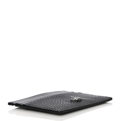 Dolce & Gabbana Grained Deerskin Crown Card Holder Black 4 of 11