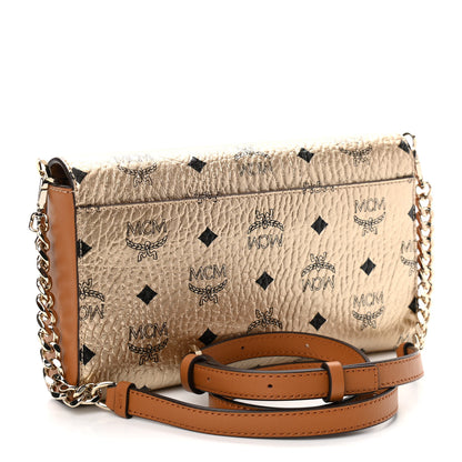 MCM Metallic Visetos Medium Millie Crossbody Bag Berlin Gold 3 of 10