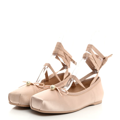 Christian Dior Satin Grosgrain D-Joy Ballet Flats 37 Beige Rose 3 of 9