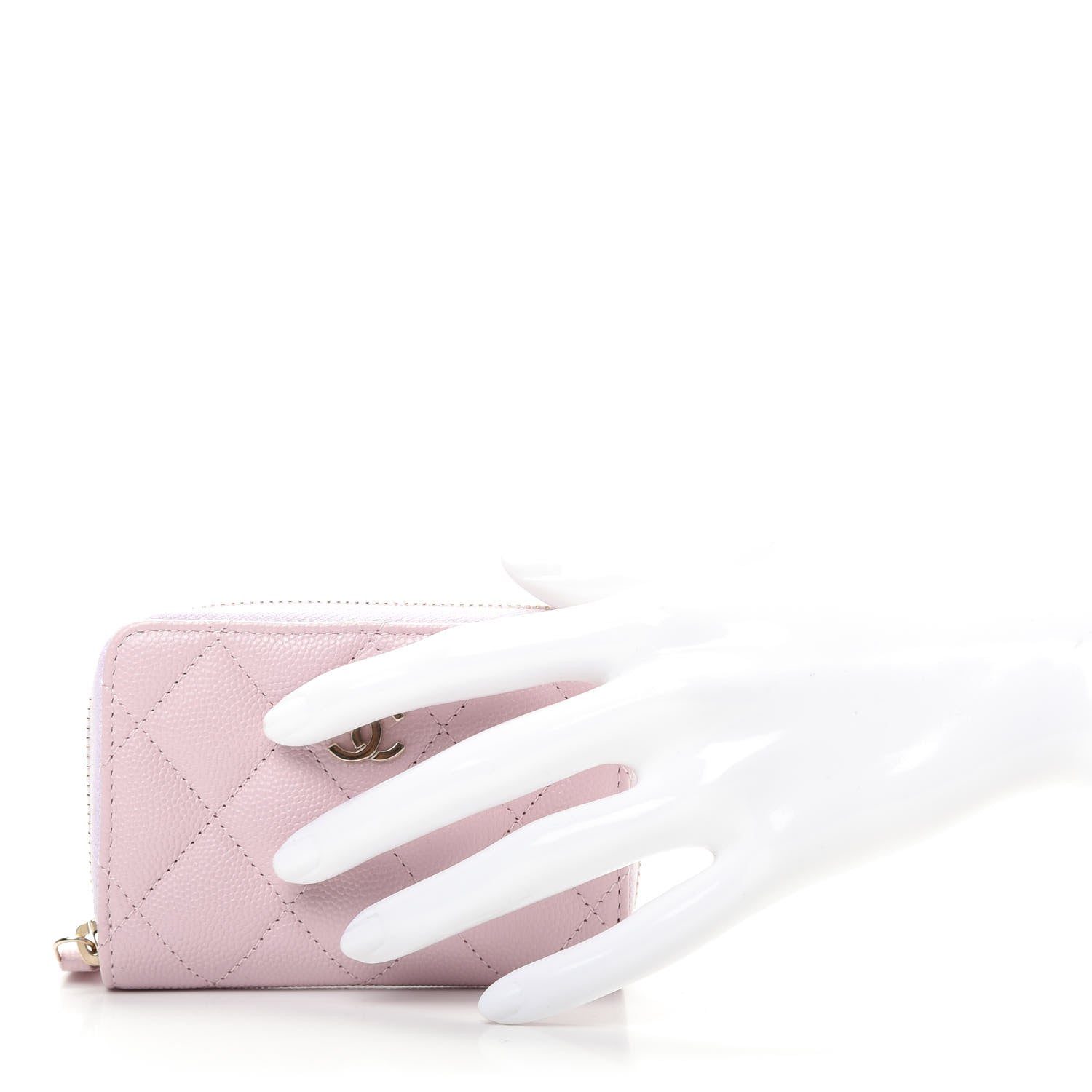 Chanel Caviar Quilted Zip Coin Purse Light Pink 2 of 8