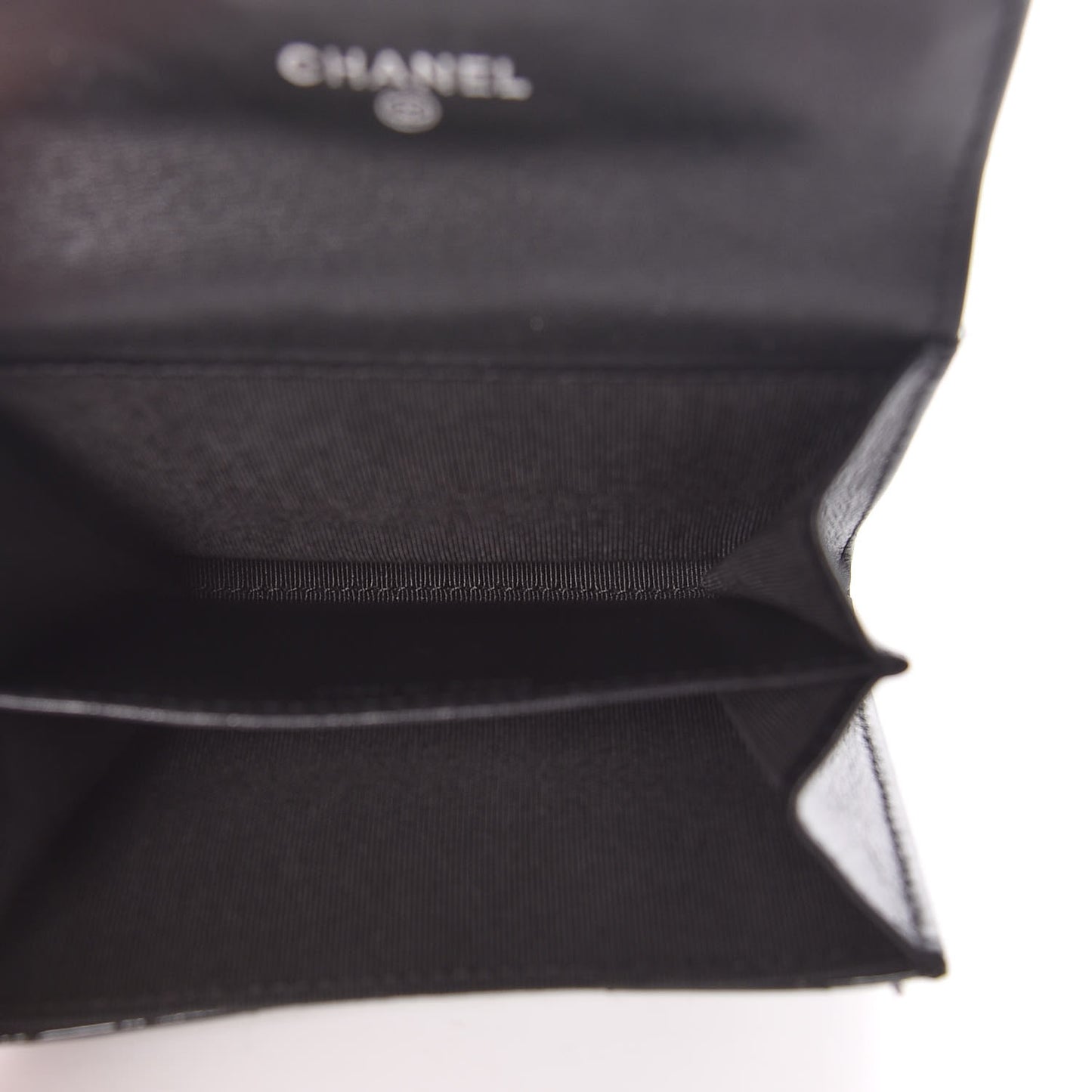 Patent Quilted Flap Card Holder Wallet Black