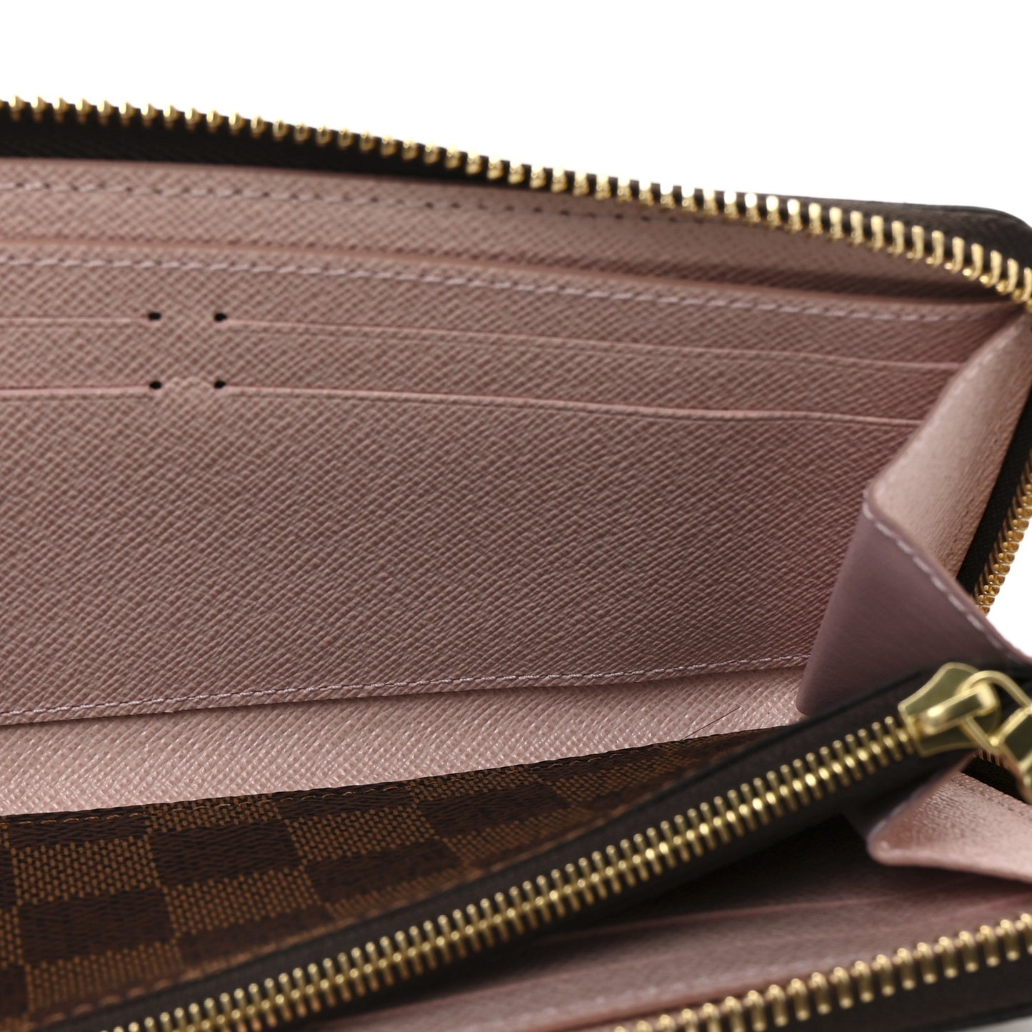 Damier Ebene Clemence Wallet Rose Ballerine