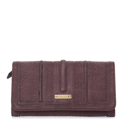 Burberry Luggage Suede Penrose Continental Wallet Dark Heather 1 of 10