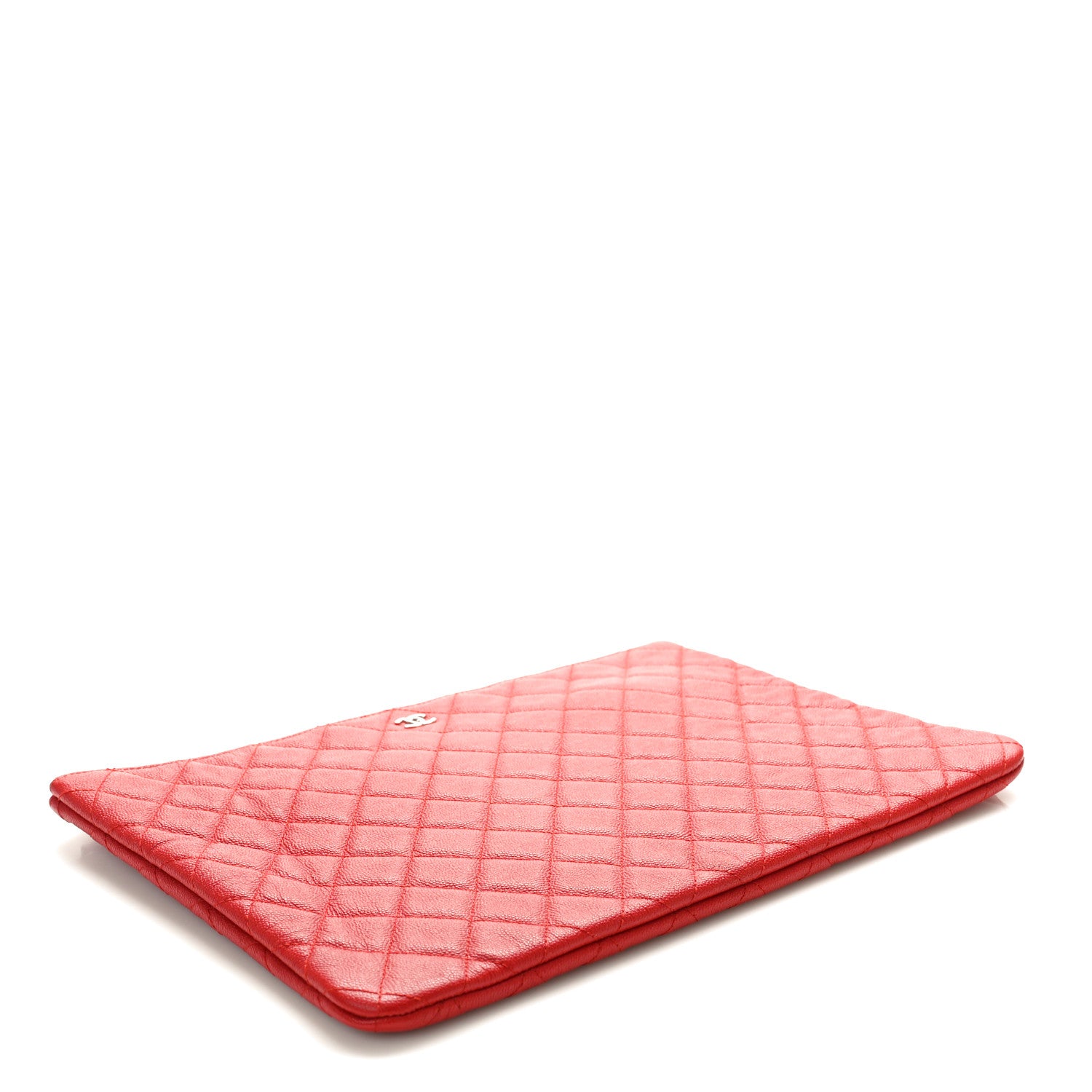 Chanel Caviar Quilted Large Cosmetic Case Red 4 of 8