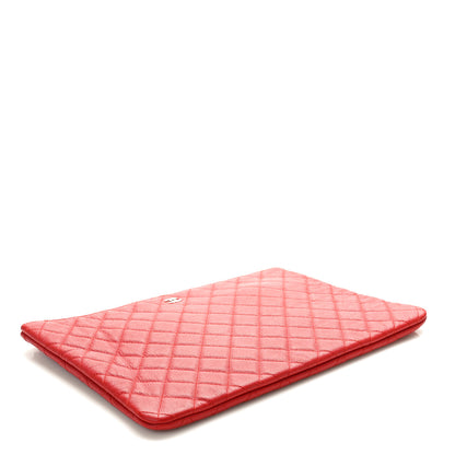 Chanel Caviar Quilted Large Cosmetic Case Red 4 of 8
