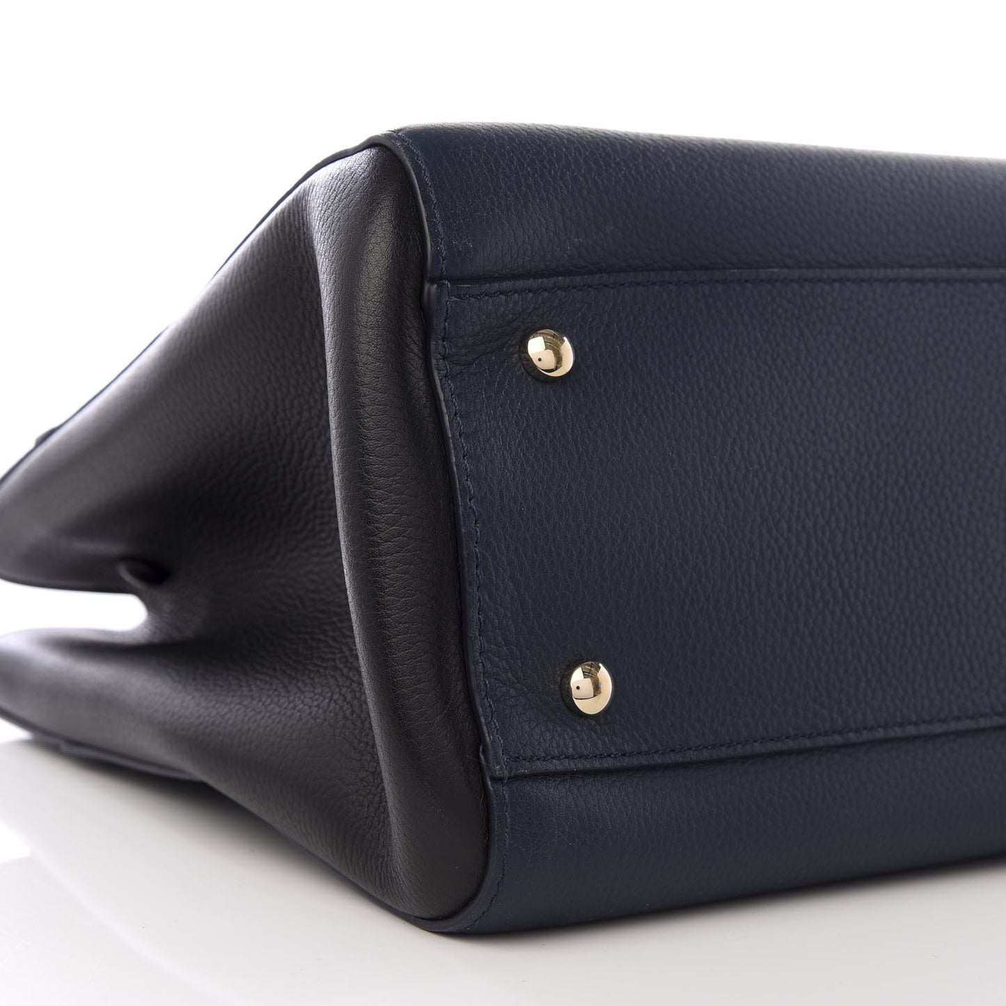 Grained Calfskin Small Neo Executive Shopper Tote Dark Blue