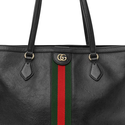 Gucci Textured Calfskin Web Medium Ophidia Shopping Tote Black 8 of 11