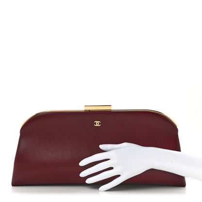 Chanel Lambskin Large Clutch Burgundy 2 of 9