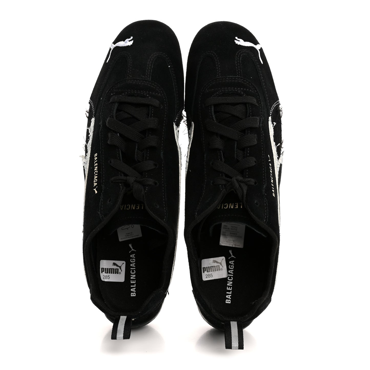 X PUMA Suede Mens Distressed Speedcat Sneakers 44 Black White