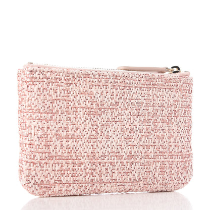 Chanel Woven Straw Raffia Deauville Cosmetic Pouch Pink 3 of 7
