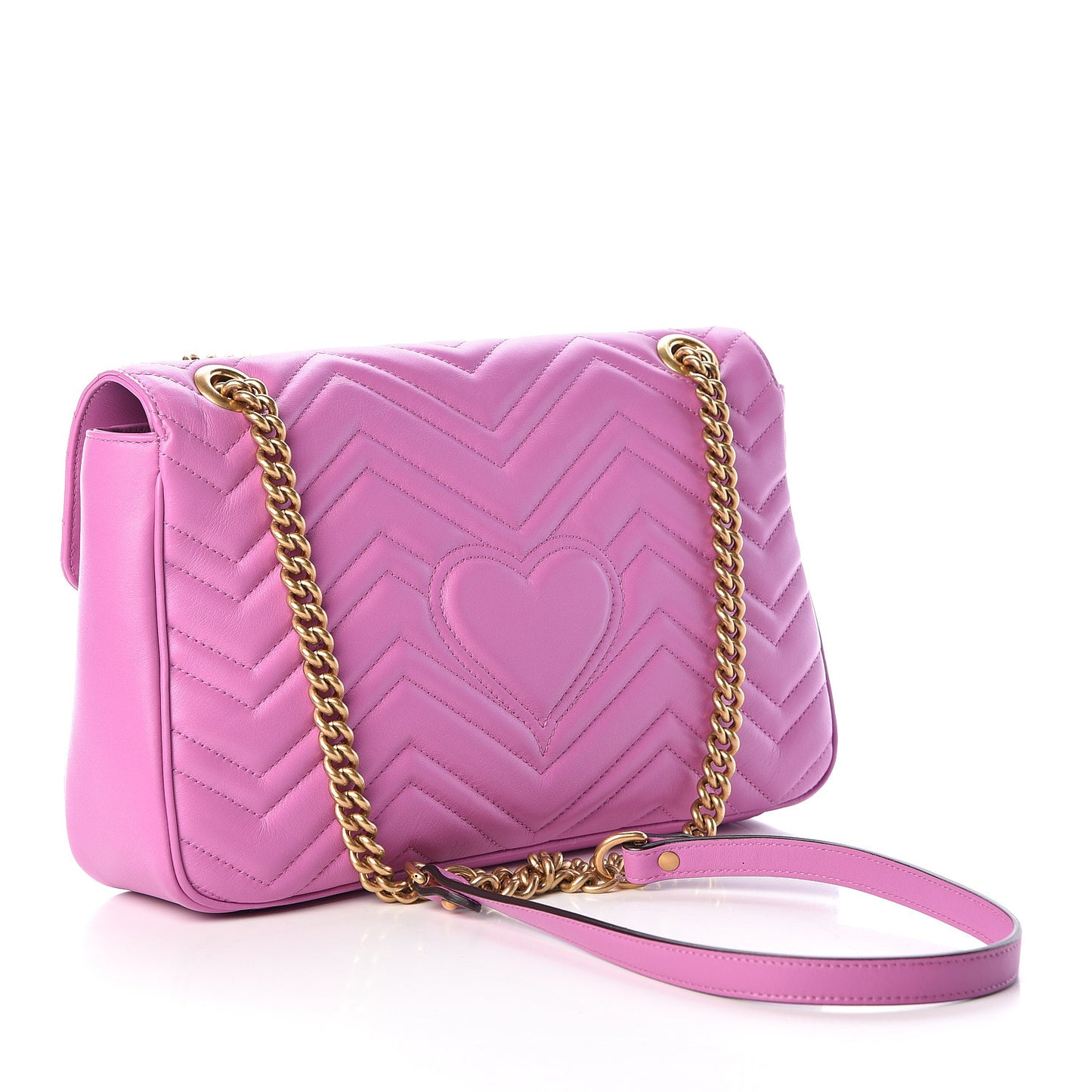 Calfskin Matelasse Medium GG Marmont Shoulder Bag Candy Mousse