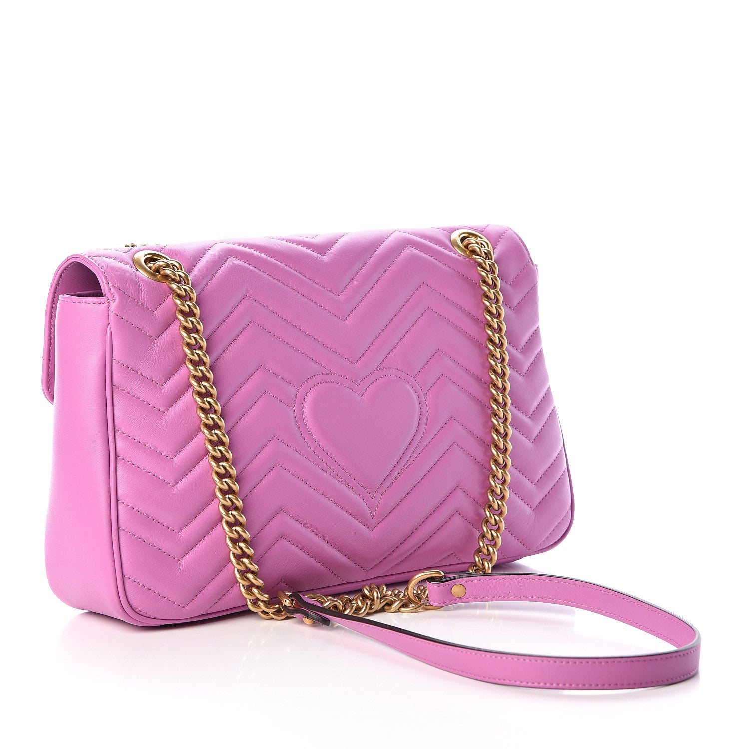 Gucci Calfskin Matelasse Medium GG Marmont Shoulder Bag Candy Mousse 3 of 11