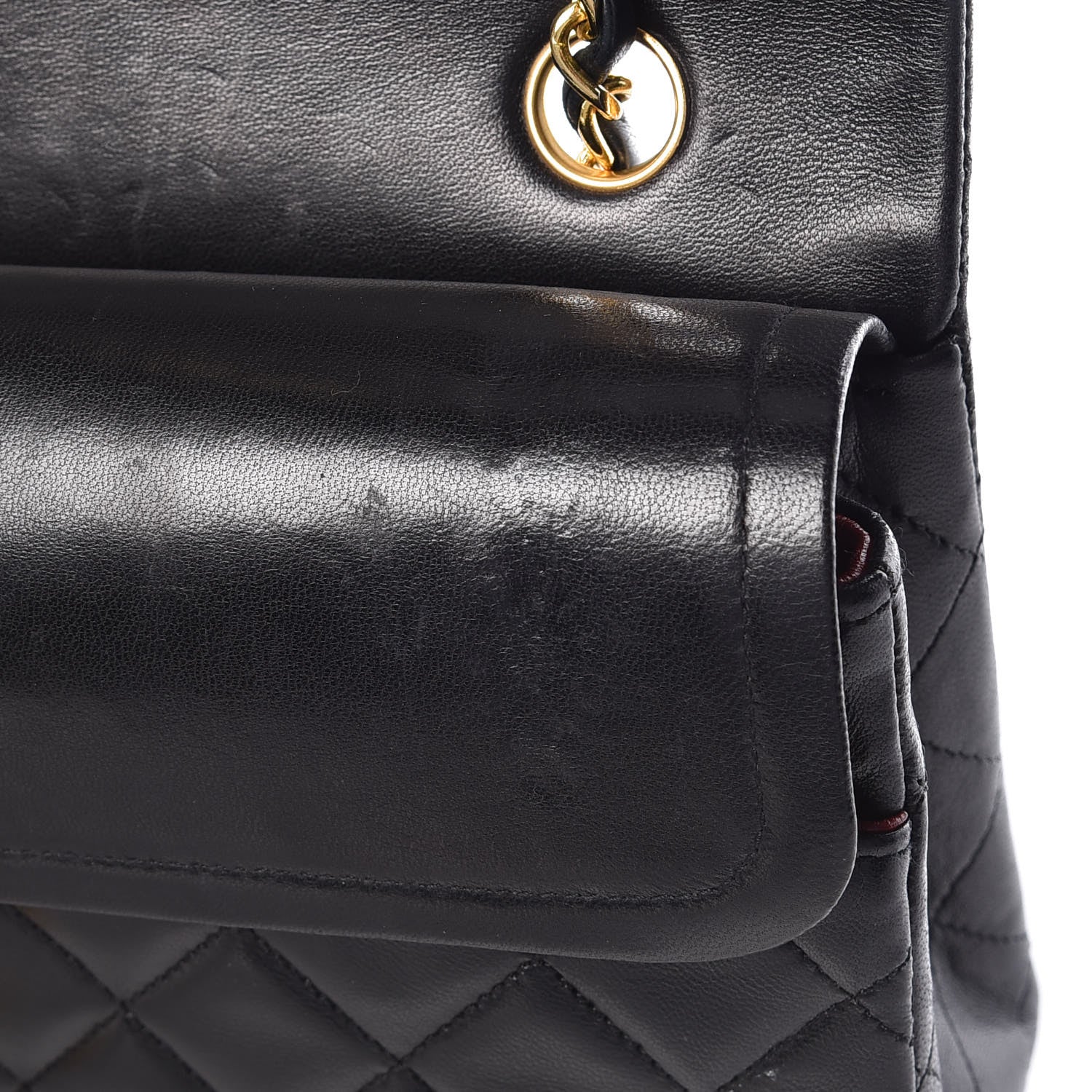 Chanel Lambskin Quilted Medium Double Flap Black 11 of 13