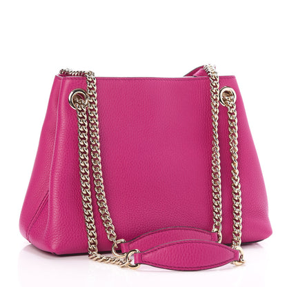 Gucci Cellarius Calfskin Small Soho Chain Shoulder Bag Bright Bouganville 3 of 7