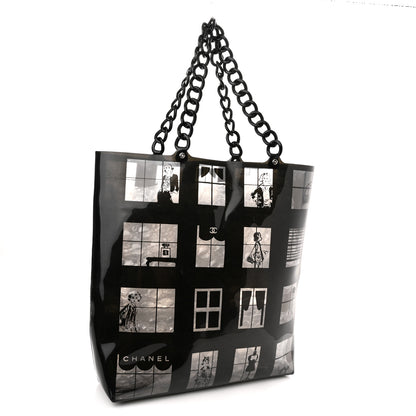 Chanel Vinyl Coco Window Tote Black 3 of 9