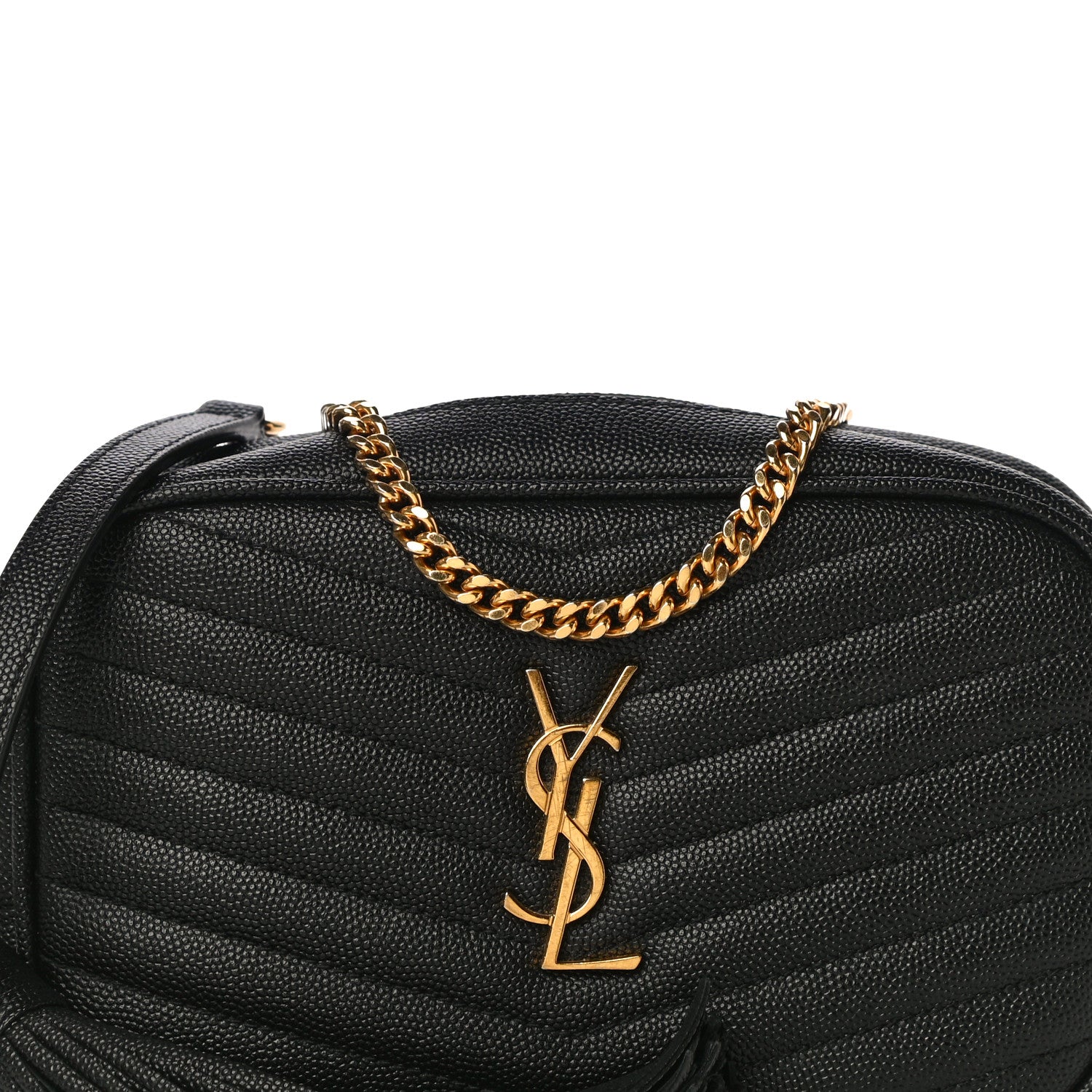 Saint Laurent Grain De Poudre Matelasse Monogram Mini Lou Camera Bag Black 8 of 12