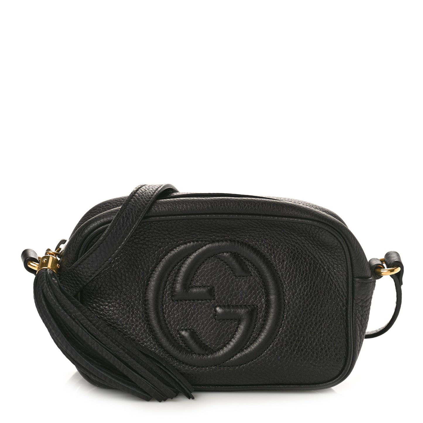 Pebbled Calfskin Mini Soho Disco Bag Black
