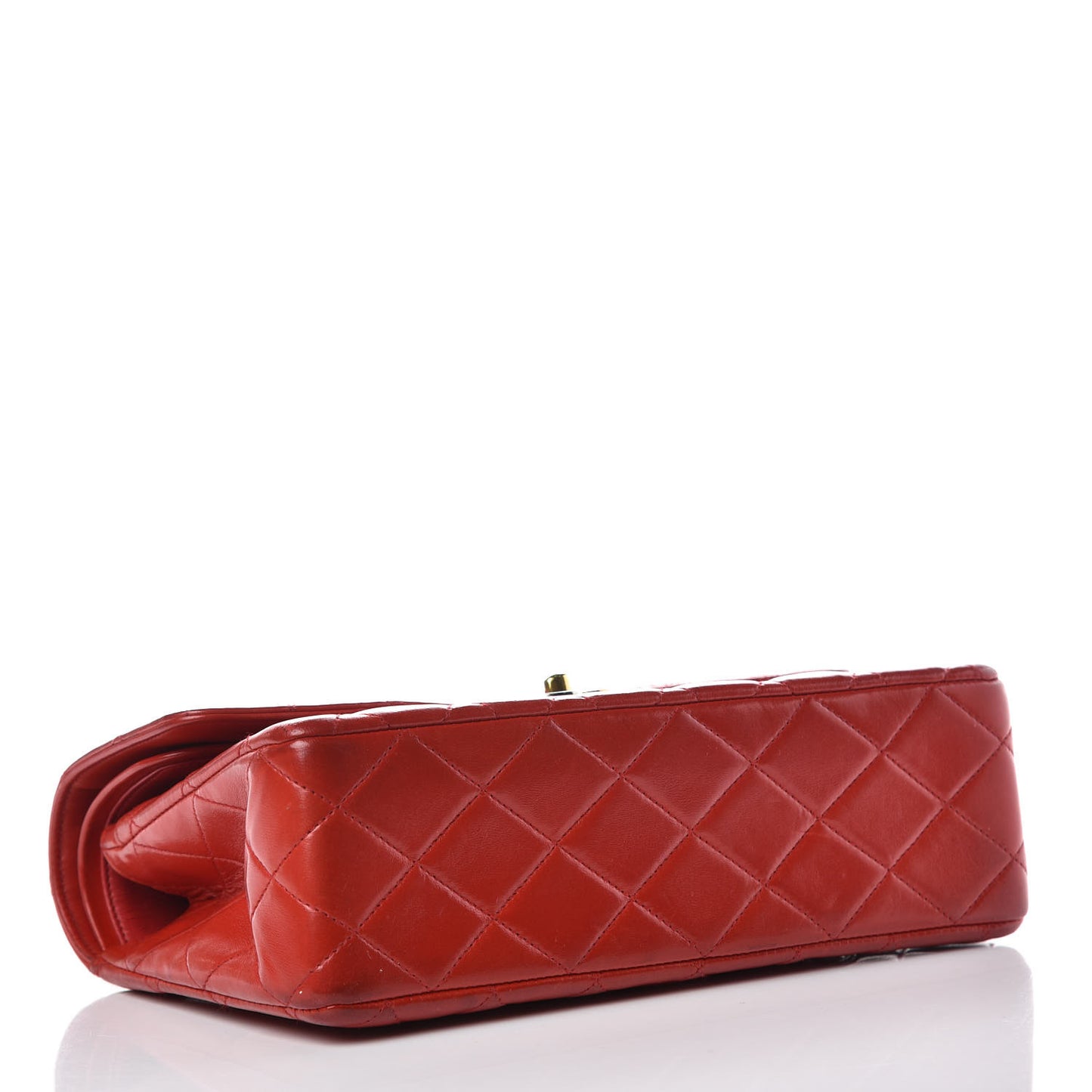 Lambskin Quilted Small Double Flap Red