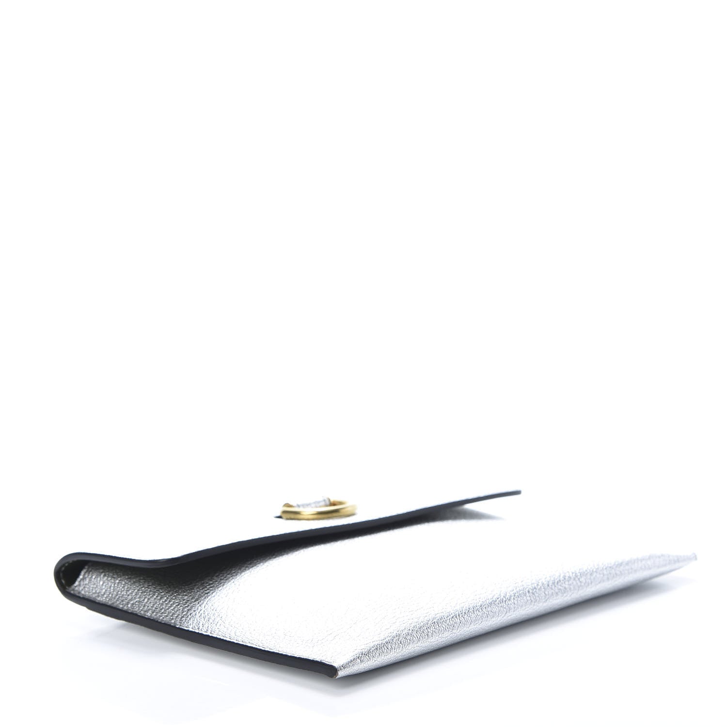 Burberry Metallic Goatskin Pendleton D-Ring Clutch Silver 4 of 8