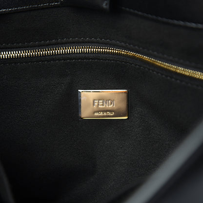 Fendi Vitello Glacier Small FF Tote Black 5 of 9