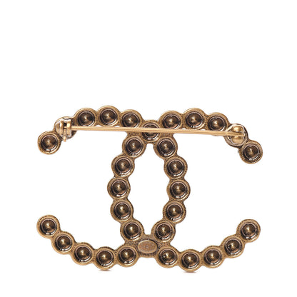 Chanel Crystal Large CC Brooch Gold 3 of 5