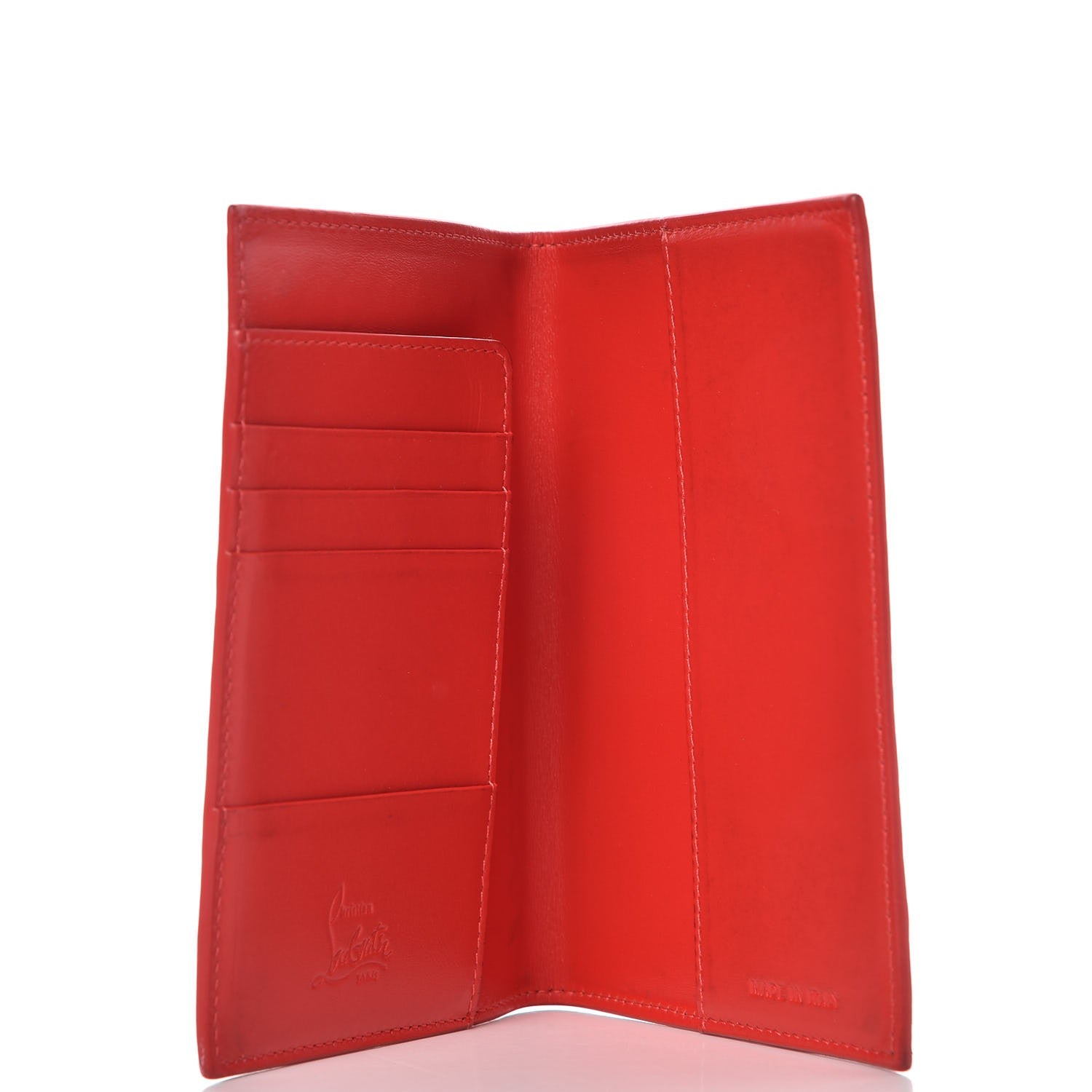 Christian Louboutin Calfskin Studded Loubipass Passport Holder Black 5 of 11