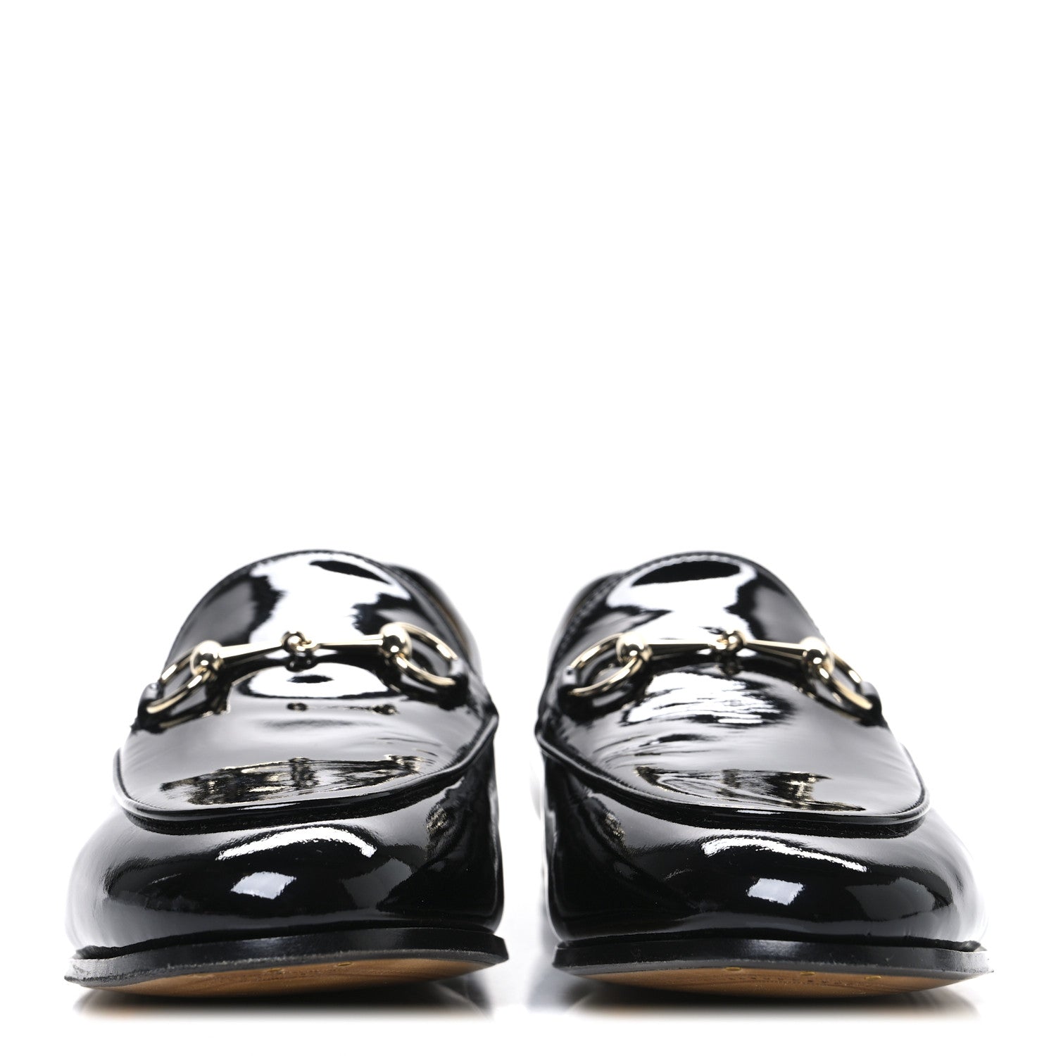 Gucci Patent Womens Jordaan Loafers 38.5 Black 3 of 11