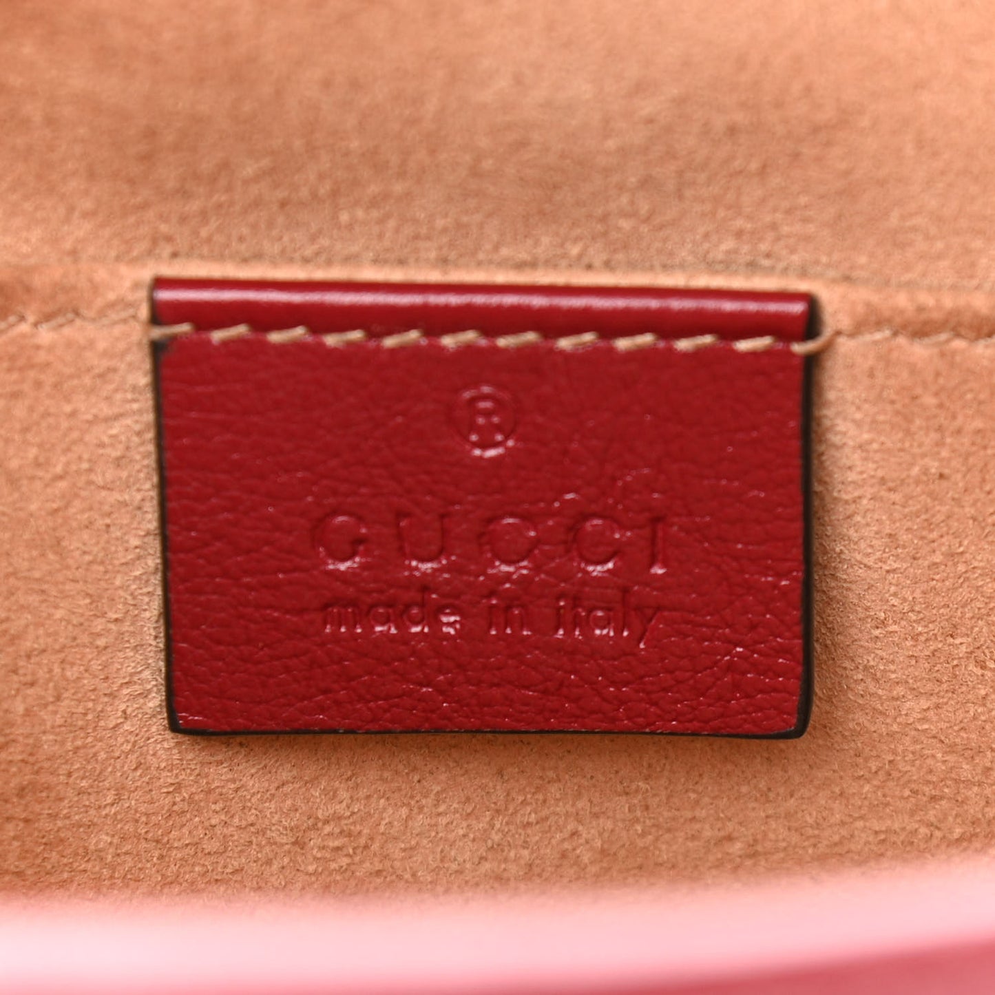 Monogram Azalea Calfskin Matelasse Diagonal Small GG Marmont Chain Shoulder Bag Beige Ebony New Cherry Red