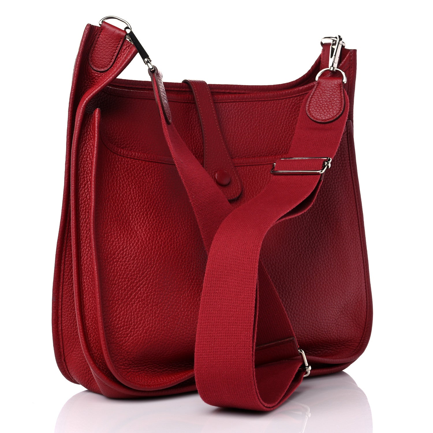 Hermes Taurillon Clemence Evelyne III GM Rouge Garance 2 of 8