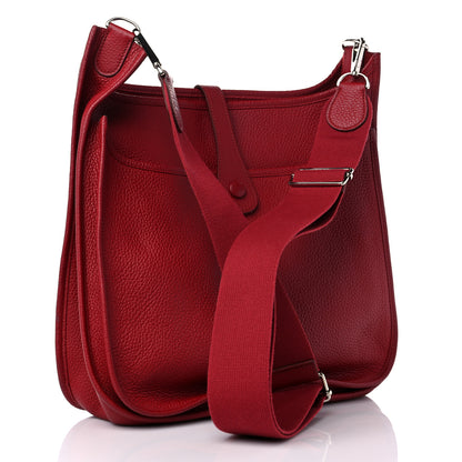 Hermes Taurillon Clemence Evelyne III GM Rouge Garance 2 of 8
