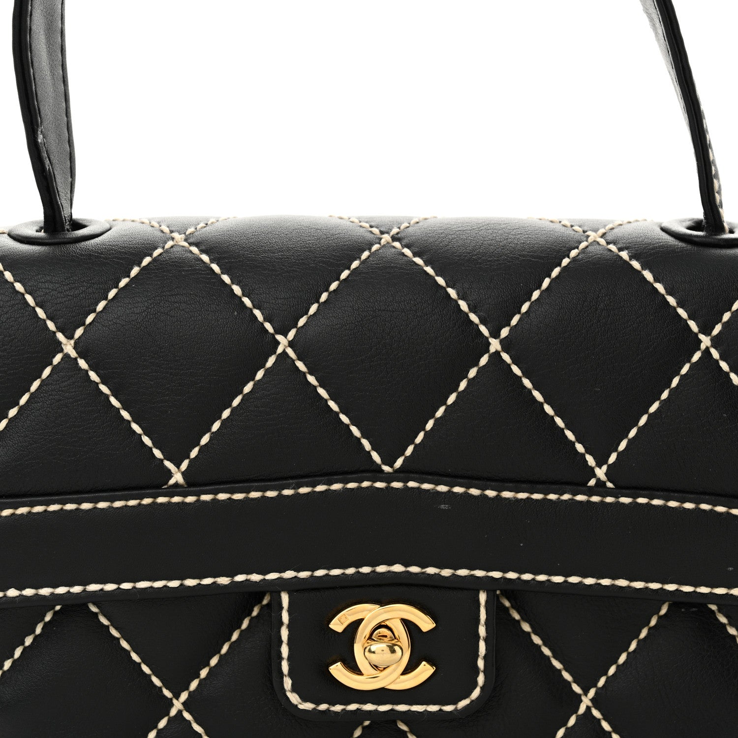 Chanel Calfskin Quilted Wild Stitch Flap Black 8 of 13