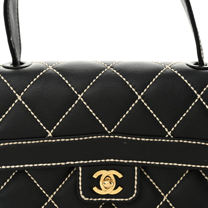 Chanel Calfskin Quilted Wild Stitch Flap Black 8 of 13