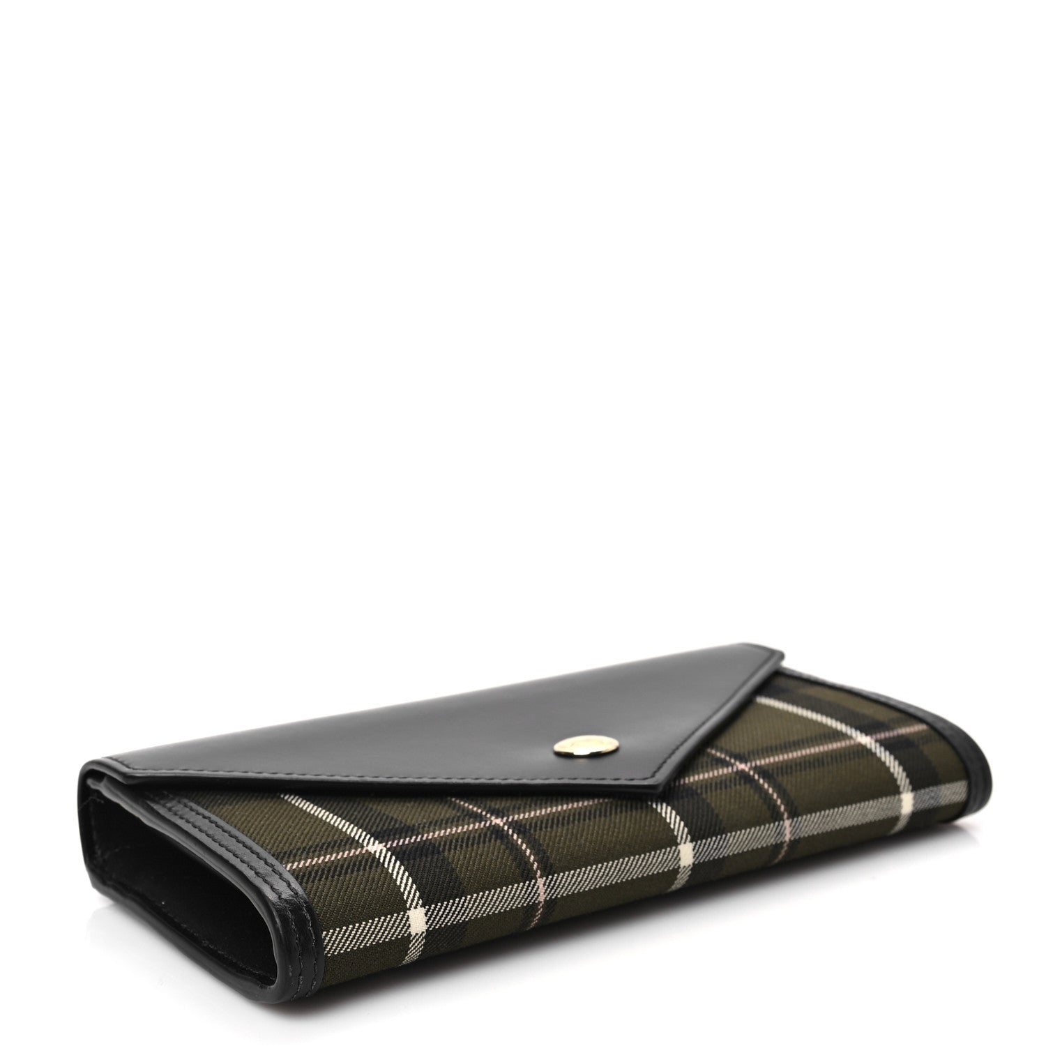 Burberry Grained Calfskin Tartan Halton Wallet Black 4 of 7